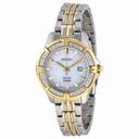 Seiko Solar Mother Of Pearl Dial Two-Tone Stainless Steel Ladies Watch SUT072