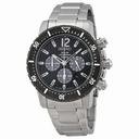 Seiko Solar Quartz Chronograph Black Dial Stainless Steel Men's Watch SSC245