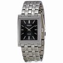 Seiko Solar Quartz Stainless Steel Black Dial Men's Watch SUP899