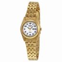 Seiko Solar White Dial Gold-tone Ladies Watch SUT118