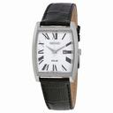 Seiko Solar White Dial Stainless Steel Black Leather Men's Watch SUT891