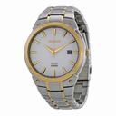 Seiko Solar White Dial Stainless Steel Men's Watch SNE324