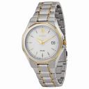Seiko Solar White Dial Stainless Steel Men's Watch SNE156