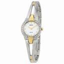 Seiko Solar White Dial Two-tone Ladies Watch SUP206