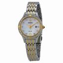 Seiko Solar White Dial Two-Tone Stainless Steel Ladies Watch SUT092