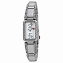 Seiko Solar White Dial White Ceramic Stainless Steel With Diamonds Ladies Watch SUP185
