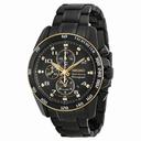 Seiko Sportura Black Dial Black Stainless Steel Men's Watch SNAF34