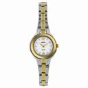 Seiko Two-Tone Dress White Dial Solar Quartz Ladies Watch SUP024