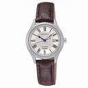 Seiko White Dial Brown Crocodile Leather Quartz Ladies Watch SXDG21P1