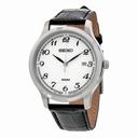 Seiko White Dial Brown Leather Men's Watch SUR187
