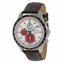 Seiko White Dial Chronograph Black Leather Men's Watch SNDD91