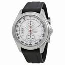 Seiko White Dial Chronograph Stainless Steel Black Rubber Men's Watch SNN259