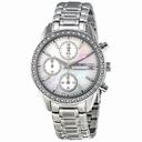 Seiko White Dial Chronograph Steel Ladies Watch SNDY21