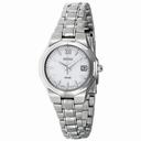 Seiko White Dial Solar Power Stainless Steel Ladies Watch SUT053