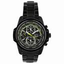 Seiko World Timer Chronograph Black Dial Black PVD  Stainless Steel Men's Watch SPL045