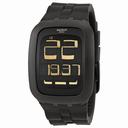 Swatch Black Bump Digital Black Dial Black Silicone Strap Unisex Watch SURB112