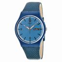 Swatch Blue Bottle Blue Dial Blue Leather Men's Watch GN719