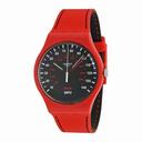 Swatch Brake Black Dial Red Silicone Unisex Watch SUOR104
