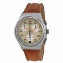 Swatch Brushed Earth Beige Dial Tan Leather Men's Watch YCS4053
