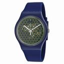 Swatch Buchetti Green Green Perforated Dial Blue Silicone Men's Watch SUON113