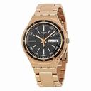 Swatch Charcoal Medal Rose Black Dial Rose Gold PVD Stainless Steel Men's Watch YGG704G