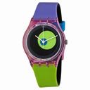 Swatch Circle In A Circle Black Dial Green and Blue Plastic Unisex Watch