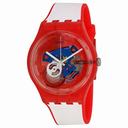 Swatch Clownfish Red Blue Transparent White and Red Silicone Men's Watch SUOR102