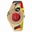 Swatch Dangerous Lies Multicolour Beige Dial Yellow Silicone Men's Watch SUOJ103