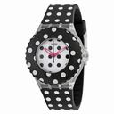 Swatch Dottami White Polkadot Dial Black Polkadot Silicone Ladies Sports Watch SUUK107