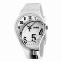 Swatch Enlarge Time White Dial White Silicone Strap Unisex Watch SUOW704