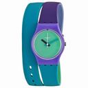 Swatch Fun in Blue Green Dial Blue and Purple Silicone (Double Wrap) Ladies Watch LV117