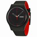 Swatch Gaet Black Dial Black Silicone Men's Watch SUOB714
