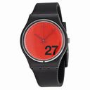 Swatch Generation 27 Red Dial Black Silicone Ladies Watch GB276