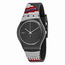Swatch Gornegrat Black Dial Red and Grey Silicone Men's Watch GM183