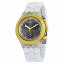 Swatch Irony Chronograph Black Dial White Plastic Men's Watch SVCK4081AG