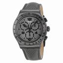 Swatch Irony Parioli Chronograph Dark Grey Dial Grey Leather Strap Men's Watch YVM400