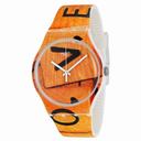 Swatch  Love Game Brown Dial Brown Silicone Watch SUOW116