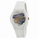 Swatch Mariniere Blue White Transparent Dial White Silicone Unisex Watch GW169