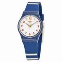 Swatch Matelot White Dial Blue Silicone Ladies Watch LN149