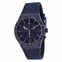 Swatch Meine Spur Black Dial Navy Blue Silicone Unisex Watch SUSN407