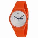 Swatch Multi Bross Silver Dial Orange Silicone Unisex Watch SUOO702