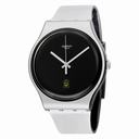 Swatch Originals Black Dial Silver-tone Silicone Unisex Watch Watch SUOB401