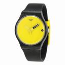 Swatch Originals Ciao Tutti Yellow Dial Black Silicone Unisex Watch SUOB120
