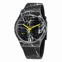 Swatch Originals Marmor Black Dial Marbled Black  Silicone Unisex Watch SUOB123