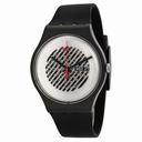 Swatch Originals On The Grill Silver Skeleton Dial Black Rubber Men's Watch SUOB713