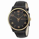 Swatch Originals Rhossili Black Dial Leather Unisex Watch SUOB706
