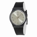 Swatch Originals Silver Friend Too Silver Dial Black Rubber Ladies Watch GB287