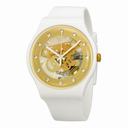 Swatch Originals Sunray Glam Skeleton Dial White Plastic Men's Watch SUOZ148