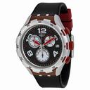Swatch Red Wheel Chronograph Black Dial Black Silicone Men's Wartch YYS4004