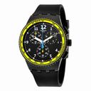 Swatch Sifnos Chronograph Black Dial Black Silicone Men's Watch SUSB404